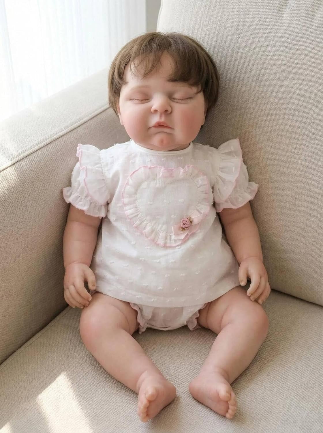 Real Life Reborn Baby Dolls 20 inch Realistic Soft Vinyl Baby Doll Sleeping Newborn Dolls Cloth Body Reborn Babies Toy Dolls for Girls Ages 3+