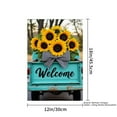 thumbnail image 4 of Remain Unique Welcome Sunflower Linen Garden Flag with Bow for Spring Summer Home Outdoor Garden Yard Door Decor 12x18 inch, 4 of 5