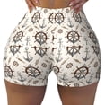 thumbnail image 2 of Honeii Anchors with Rope Print Women's Workout Shorts, Gym Shorts for Active Wear, Sports Shorts,Women's Running Shorts,Quick Dry Athletic Shorts-Medium, 2 of 8