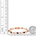 thumbnail image 3 of Gem Stone King 3.73 Ct Oval Black Onyx White Diamond 18K Rose Gold Plated Silver Bracelet for Women, 3 of 5