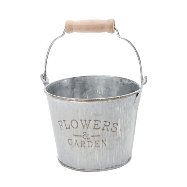 2xShabby Chic Metal Galvanizado Hierro Flor Florero 1 Sunnimix Cubo de plantas de flores de metal