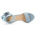 thumbnail image 4 of Sandalias De Correa Cremallera Hebilla De Tobillo Talón De Bloque Para Mujer Mezclilla Azul 42, 4 of 7