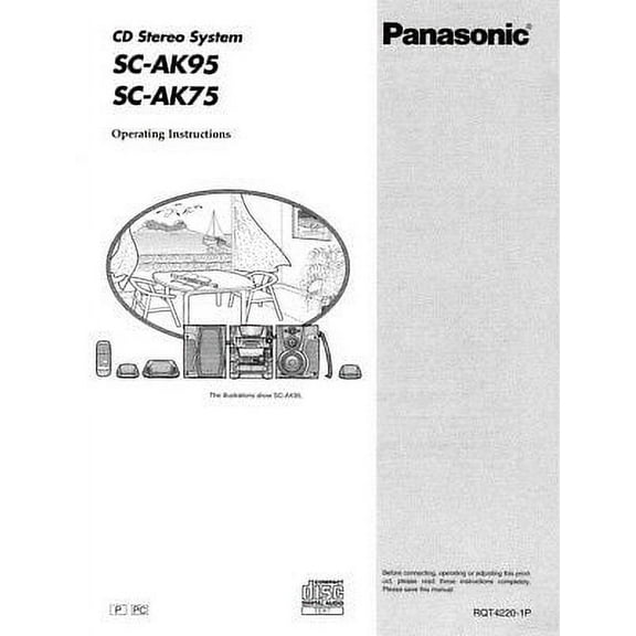 Panasonic SA-AK75 SA-AK95 CD Stereo System Owners Instruction Manual REPRINT