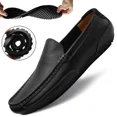 thumbnail image 4 of Men Luxury Trendy Casual Slip on Formal Loafers Men Moccasins Italian Black Male Driving Shoes Sneakers Plus Size Shoes Leather, 4 of 5