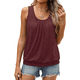 thumbnail image 1 of Camiseta de Tirantes Holgada de Verano para Mujer, Plisada, con Cuello Redondo, Informal, Sin Mangas, Vino Tinto, Talla XL, 1 of 8