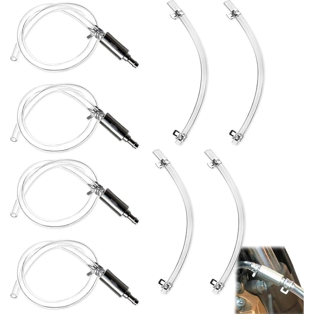 4Pcs Brake Bleeding Kit Universal Brake Bleeder Clutch Bleeding Hose Reusable Durable One Way Check Valve Clutch For Motorcycle Car Motorbike Maintenance Hydraulic System Accessories