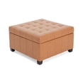 thumbnail image 5 of Waffle Stitch and Contemporary PU Ottoman / Aesthetic and Practical Storage, 5 of 7