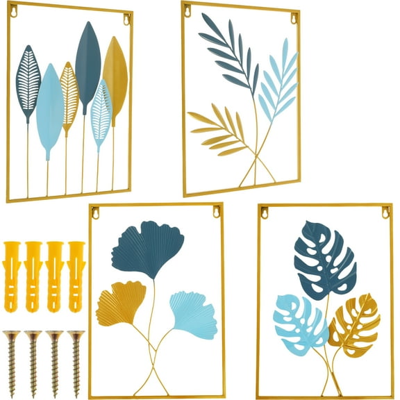 Threns Gold Leaf Metal Wall Art Artistic Versatile Golden Wall Art Wall Decor Metal Leaf Stable Wall Decor Metal Wall Art Pretty Modern Minimalist Metal Leaf for Living Room