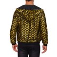thumbnail image 3 of Chaquetas de lentejuelas Argyle Inspire Chic para hombres, de manga larga, metálicas, brillantes, con capucha, estilo disco, talla XL, doradas, 3 of 5