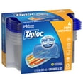 Ziploc® Brand Mini Rectangle Food Storage Containers, 4 ct with Smart Snap Technology and