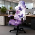thumbnail image 5 of Whosucclay Purple Butterfly Marble Print Gaming Chair Cover with Armrest Covers 4 Pieces Stretch Racing Computer Chair Slipcover Set Washable Rotating Desk Chairs Protector Cover, 5 of 8