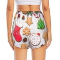 thumbnail image 4 of Uemuo Christmas Gingerbread Cookies Pattern Women's Athletic Shorts High Waisted Running Shorts with Liner Pockets Gym Elastic Workout Shorts-Medium, 4 of 9