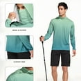 thumbnail image 7 of hotojiny Men's Hooded Sun Shirts with Mask Summer Fashion Fishing Shirts for Men Gradient Long Sleeve UPF 50 Hiking Light Jacket, 7 of 7
