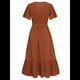thumbnail image 2 of Vestidos de Mujer con Cuello en V Rojo Ladrillo L, 2 of 10