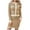 Khaki, variant on Kaemgyyd 2 Piece Skirt Outfits for Women Long Sleeve Button down Crop Top Stretch Bodycon Mini Dress Party Clubwear