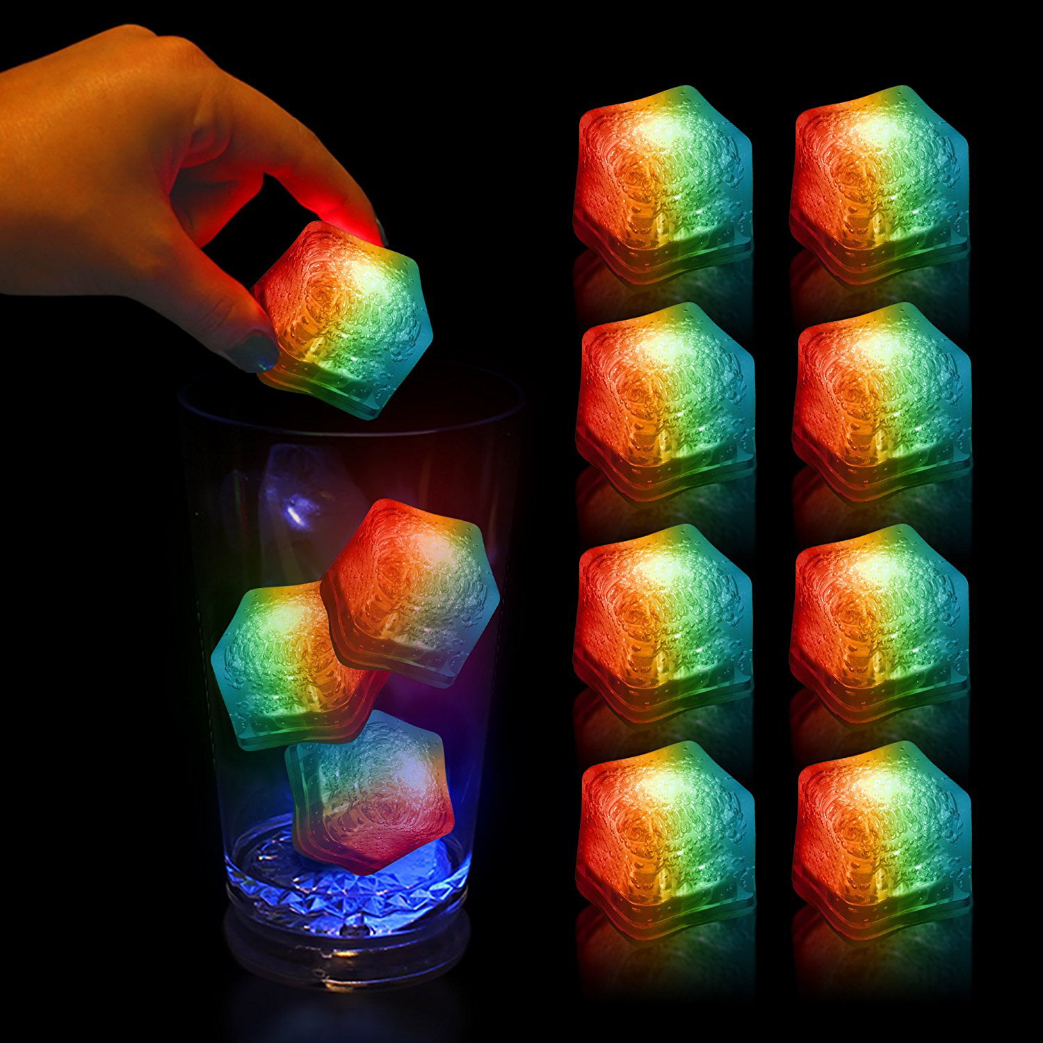 Set of 24 Litecubes Brand Assorted Light up LED Ice Cubes 