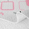 thumbnail image 5 of Castle Fairy Mid Century Floating Square Twin Quilt Set 2 Pieces,Abstract Hollow Frame Twin Coverlet Set,Pink Gray,1 Bedspread and 1 Pillowcase, 5 of 7