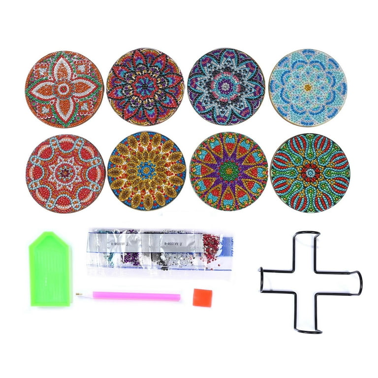 Diamond Painting Coasters Kit 8 Pieces Mandala Diamond Painting Coasters  with