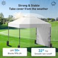 thumbnail image 5 of CHITOOMA 10 x 10ft Pop up Canopy Tent, Instant Outdoor Shelter Easy Portable Straight Leg Canopy Tent with Pockets Sidewall, White, 5 of 11