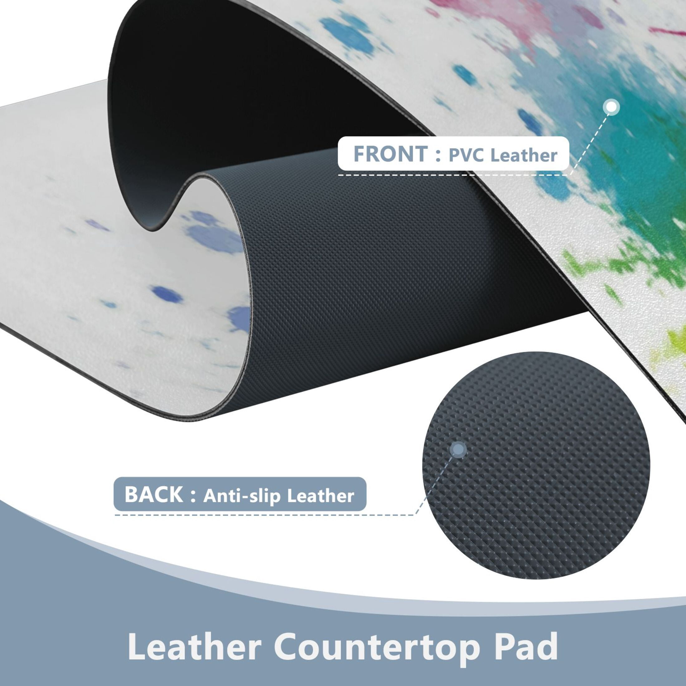 Leather Keyboard and Mouse Desk Mat Office Desk Accessories Protective Office Desk Decor Desk Pad Mat for Gaming, Work from Home, Office Rainbow-colored Unicorn 16.5" x 35.4"