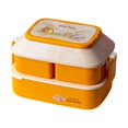 thumbnail image 2 of Wosthever Fiambrera Lovely Home Office School Compartimentos de doble capa Microondas Bento Cajas de almacenamiento Contenedores de conservación Cocina y Comedor Amarillo L, 2 of 6