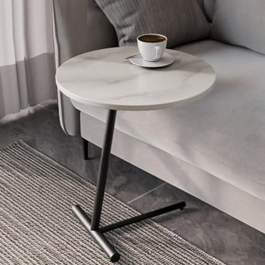 C Shaped End Table,Round Couch Table,Modern Side Table,Sofa Tray Table for Bedroom,Living Room