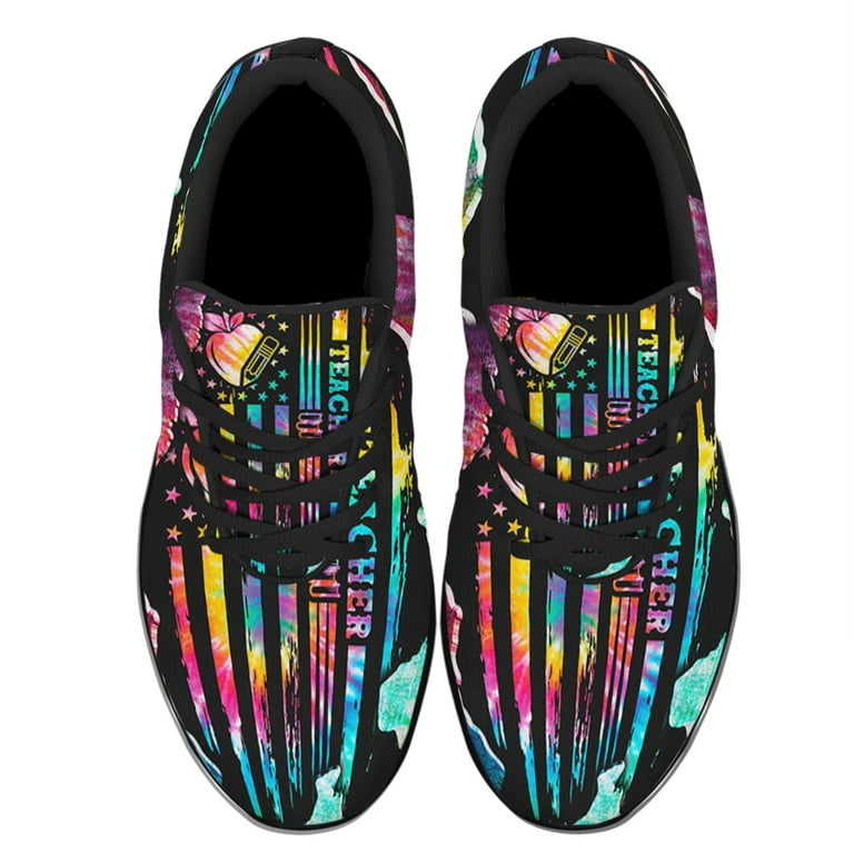 Proud Teacher Tie Dye Shoes Sneakers for Women Men Black Size 9.5 -  Walmart.com