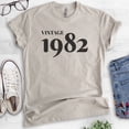 thumbnail image 2 of Vintage 1982 Shirt, Unisex Women's Men's Shirt, 40th Birthday Shirt, Fortieth Birthday Shirt, B-day Shirt, Light Silk Gray, Small, 2 of 6