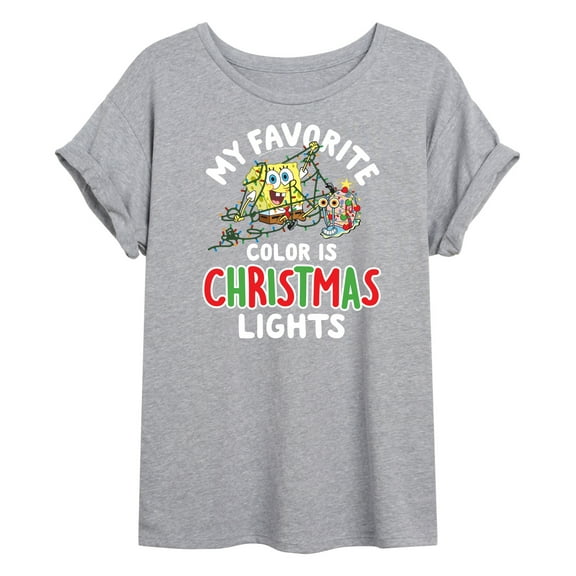 SpongeBob SquarePants - My Favorite Color Is Christmas Lights - Women's Oversized T-Shirt