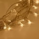 thumbnail image 3 of Guirnalda de luces LED de 10 m y 100 ledes que funciona con pilas para decoración de interiores, exteriores, bodas, fiestas y jardines, color blanco cálido, 3 of 7