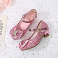 thumbnail image 5 of Zapatos de tacón alto de cuero para niñas de primavera y otoño, zapatos de lentejuelas y cristales, zapatos de baile con lazo para niñas pequeñas, 5 of 5