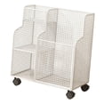 thumbnail image 1 of Estante de almacenamiento con ruedas para esterilla de yoga, organizador de suministros para mancuernas, hogar Blanco, 1 of 8