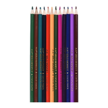 Profesional Colored Pencil Professional Colored Pencils with Soft Core Triangular-Shaped Pre-Sharpened Cute Holder for School Student Adult Drawing 12 Colors ()