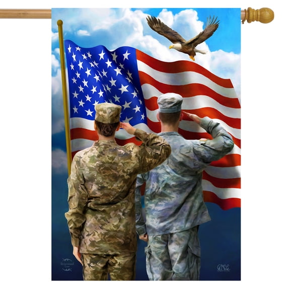 Briarwood Lane America's Heroes Patriotic House Flag