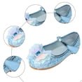 thumbnail image 7 of Girls Sandals Kids Sparkly Sequin Bowtie Princess Dress up Mary Jane Shoes Toddler Wedding Party Bridesmaid Ballet Flat Shoes Blue 8 Toddler, 7 of 7