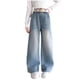 thumbnail image 1 of Odeerbi 5-15 Años Niñas Jeans de Pierna Ancha Pantalones de Denim Con Perlas Pantalones de Vaquero Sueltos Ropa Exterior Casual Pantalones de Pierna Recta, 1 of 9