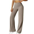 thumbnail image 5 of Caywon Women's Solid Color Pocket Butt Lifting Yoga Pants Athletic Wide Leg Pants Features Butt Lifting Design Sports Running Yoga Athletic Pants, 5 of 7