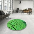 thumbnail image 4 of Ahgly Company Machine Washable Indoor Round Transitional Green Area Rugs, 6' Round, 4 of 7