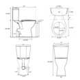 thumbnail image 2 of Tall Toilet Elongated 18" High Toilets for Seniors, Dual Flush & Rear Outlet, White P-trap Toilet include Extra Tall Toilet & Water Tank for Bathroom, 2 of 10
