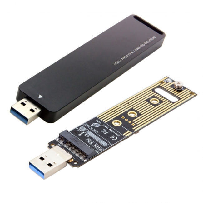 JSER USB 3.0 to NVME M-key M.2 NGFF SSD External PCBA Conveter Adapter with Flash Disk Case