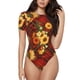 thumbnail image 1 of Balery Red Plaid Sunflower Body de cuello redondo de manga corta para mujer Tops de manga corta Tops básicos-X-Large, 1 of 7