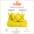 thumbnail image 4 of SGI Bedding 3 Piece Cotton Diamond Ruffle Duvet Cover Yellow Solid 600TC Oversized King, 4 of 8