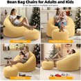 thumbnail image 4 of DEALTOPS Bean Bag Sofa Chair with Footrest, Foam-Filled Comfy Lounge Chair for Living Room, Bedroom, Dorm & Nursery, Yellow, 4 of 7