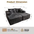 thumbnail image 3 of Vcatnet 75"x62" Chaise Lounge Chair Indoor Oversized Lounge Couch Plush Upholstered Corduroy Cloud Sofa Bed for Living Room and Bedroom, Gray, 3 of 9