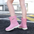 thumbnail image 5 of EKVAHL Women's Orthopedic Mid Calf Rain Boots, Slip On Waterproof Rubber Booties, Non Slip Sole Farm Yard Outdoor Rainy Day Work Shoes Pink, 5 of 5