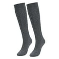thumbnail image 2 of Deago 2 Pairs Women's Knee High Wool Socks Thick Winter Knit Thermal Long Boot Stocking Socks Leg Warmers (Gray), 2 of 9