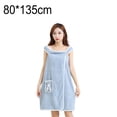 thumbnail image 2 of Toalla de baño usable con hombros descubiertos para mujer, bata de baño absorbente de agua para playa, Spa, gimnasio, vestido deslizante, 2 of 5