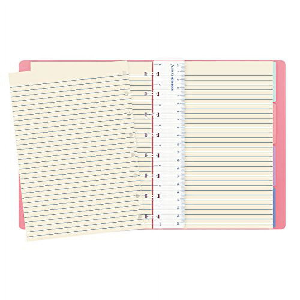FILOFAX Refillable Pastel Notebook, A5 (8.25" x 5") Rose - 112 Cream moveable pages - Index, pocket and page marker (B115053U)