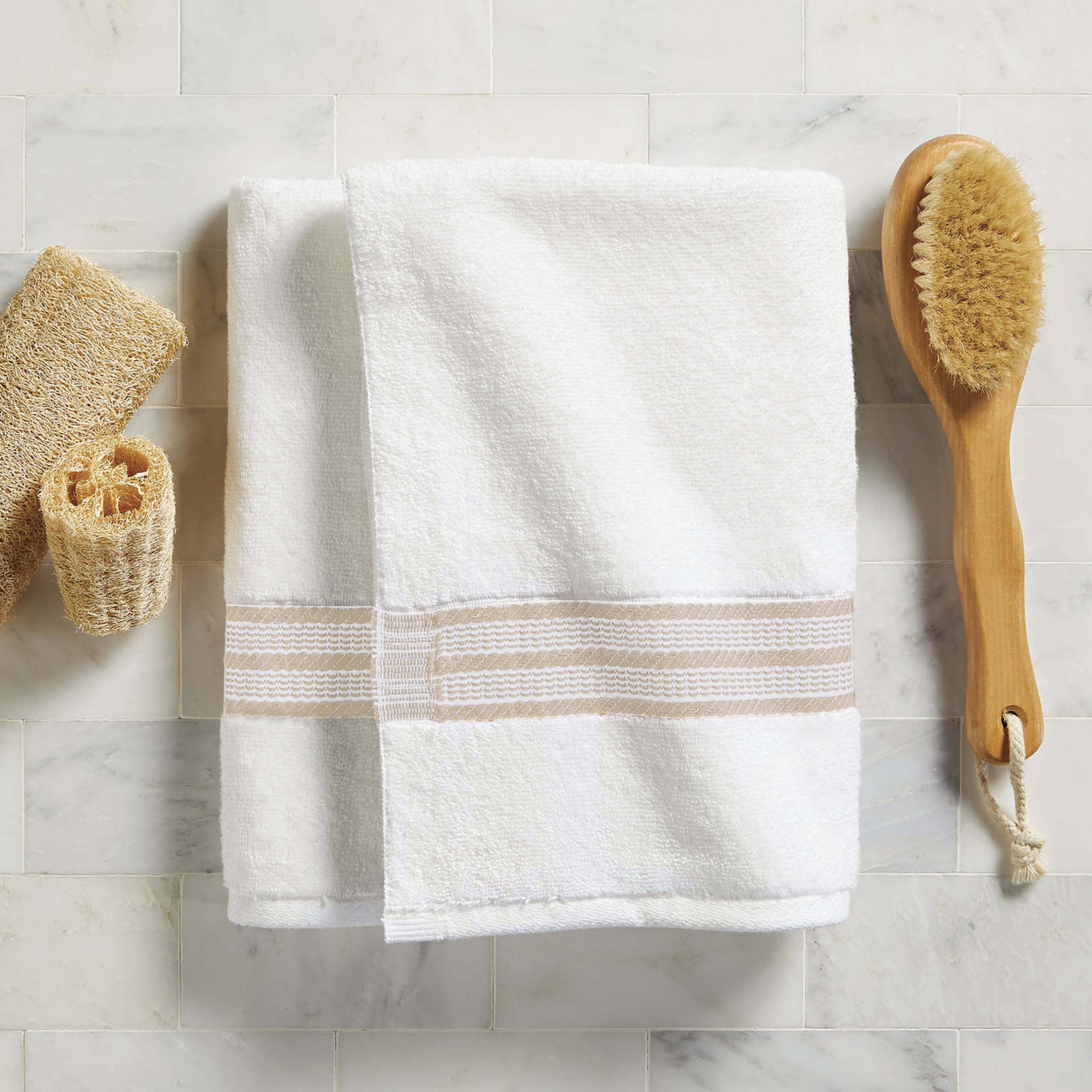 Better Homes & Gardens Adult Bath Towel, Tan Stripe