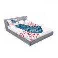 thumbnail image 3 of Saying Bedding Set with Sheet & Covers, Inspire Someone Today Words a Sparrow and Foliage Silhouette, Printed Bedroom Decor 2 Shams, 4 Sizes, Mint Green Vermilion, by Ambesonne, 3 of 3